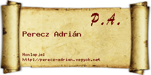 Perecz Adrián névjegykártya